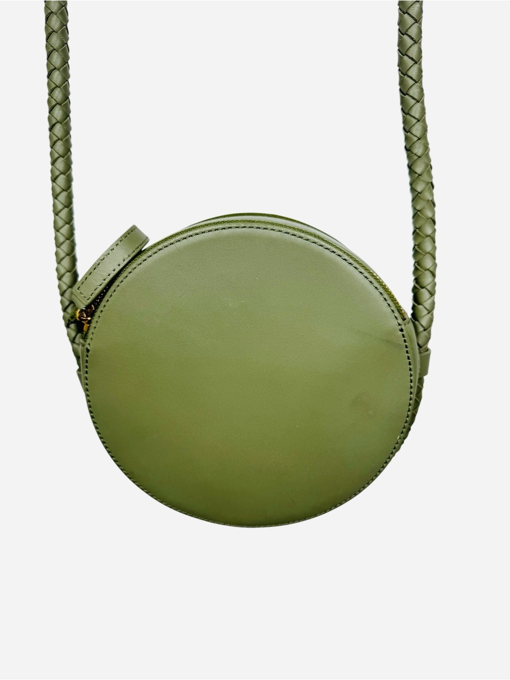 Neely and Chloe Canteen Bag Army Green Leather EUC